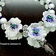 Poppies necklace white lampwork, Necklace, St. Petersburg,  Фото №1