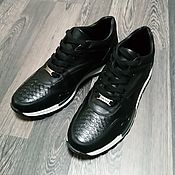 Обувь ручной работы handmade. Livemaster - original item Sneakers Python skin and genuine leather, black color.. Handmade.