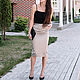 Pencil skirt made of Italian brand cotton cream metallic, Skirts, Tolyatti,  Фото №1