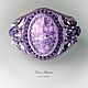Lavender bracelet with charoite stone and Swarovski crystals. Cuff bracelet. Elena Potsepnya Jewelry. My Livemaster. Фото №9