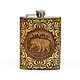 A flask of alcohol, 'the Bear'. Flask gift. Art.9045, Flask, Tomsk,  Фото №1