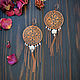 Order Copper round earrings with rose quartz Long boho pattern earrings. Strangell Jewelry. Livemaster. . Earrings Фото №3