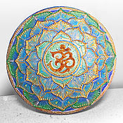 Картины и панно handmade. Livemaster - original item Mandala of well-being with the amber Om sign, on canvas. Handmade.