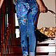 Jeans vintage 'Thorns and Roses' mixed media. Jeans. Denim. Online shopping on My Livemaster.  Фото №2