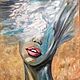 Интерьерная картина маслом женщина-вода, Картины, Омск,  Фото №1