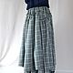 Long skirt with a large olive check, boho skirt. Skirts. Boho-Eklektika. My Livemaster. Фото №5