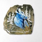 Сувениры и подарки handmade. Livemaster - original item Ice wolf Magnet made of stone Revnevskaya jasper. Handmade.