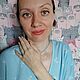 Серьги из голубого сапфирина (халцедона). Серьги классические. Ирина - авторские украшения. Ярмарка Мастеров.  Фото №5