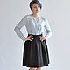 Black skirt made of thick material with pleats, Skirts, Novosibirsk,  Фото №1