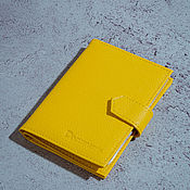 Канцелярские товары handmade. Livemaster - original item Cover for car documents and passport Yellow. Handmade.