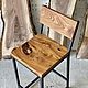 Loft-style bar stool with a seat made of elm slab. Chairs. uloft. Online shopping on My Livemaster.  Фото №2