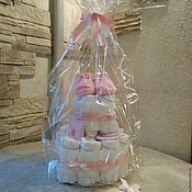 Подарки для новорожденных: Торт из памперсов для новорожденного