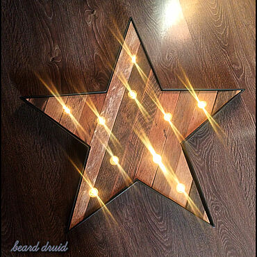 Large Wooden Star with LED Lights