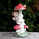 Little elf and fly agaric. Figurine Porcelain, Figurines, Moscow,  Фото №1