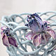 Planters `Purple flowers`. Braided ceramic and ceramic flowers Elena Zaichenko
