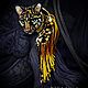 Брошь "Кот Оцелот". Брошь-булавка. Diva-авторские украшения (elena-ovm). Интернет-магазин Ярмарка Мастеров.  Фото №2