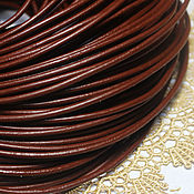 Материалы для творчества handmade. Livemaster - original item Leather cord 3 mm Brown 50 cm genuine leather. Handmade.