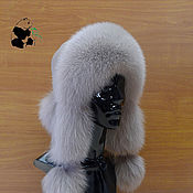 Аксессуары handmade. Livemaster - original item Youth fur hat of light brown Fox leather.. Handmade.