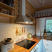 Для дома и интерьера handmade. Livemaster - original item Kitchen furniture: tile apron for kitchen Corn and Garlic. Handmade.