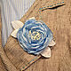 Rose brooch 'Blue'. Brooches. Novozhilova Hats. My Livemaster. Фото №5