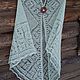 Shawl Frosty mint openwork knitted linen. Shawls. Bright Shawls by BorchankaZL. Online shopping on My Livemaster.  Фото №2