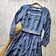 Long blue linen dress with long sleeves. Dresses. ZanKa. Online shopping on My Livemaster.  Фото №2