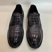 Обувь ручной работы handmade. Livemaster - original item Lace-up boots, made of genuine crocodile leather, gray color.. Handmade.