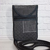 Сумки и аксессуары handmade. Livemaster - original item Denim Phone Bag, Phone Case with Pocket, Eco. Handmade.