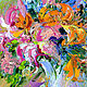 Order Oil painting 'Lilies and Apricot Jam' - still life with flowers. Multicolor Gallery. Livemaster. . Pictures Фото №3