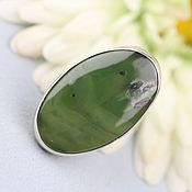 Украшения handmade. Livemaster - original item Ring with jade. Silver.. Handmade.