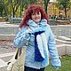 Заказать Шарфы из травки брусничный персиковый голубой. Шалунья (FunnyFairy). Ярмарка Мастеров. . Шарфы Фото №3