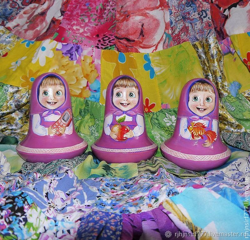 Неваляшка музыкальная Маша Маша и медведь – заказать на Ярмарке ...