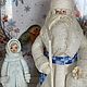 Советский Дед Мороз и снегурочка из ваты. Новогодние сувениры. Света Ильичева. Ярмарка Мастеров.  Фото №4