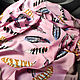 Винтаж: Розовый шелковый платок с перьями. Платки винтажные. Irina-ekw. Ярмарка Мастеров.  Фото №5