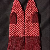 Аксессуары handmade. Livemaster - original item Maroon-pink mittens. Handmade.