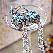 Украшения handmade. Livemaster - original item Silver earrings with blue stone. Aquamarine. Elena`s earrings.. Handmade.