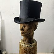 Аксессуары handmade. Livemaster - original item Black satin top hat 