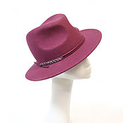 Аксессуары handmade. Livemaster - original item Felt hat Fedora with a flat brim. Color: antique rose. Handmade.