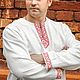 Современная рубашка из 100% льна. Вышивка. В наличии и на заказ. Современная и традиционная славянская одежда ВЕХА. Санкт-Петербург.