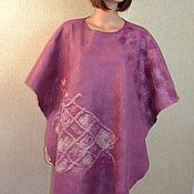 Одежда handmade. Livemaster - original item Felted merino wool poncho color orchid mauve, fuchsia. Handmade.