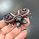 Брошь «Жук-Эвдиалит». Брошь-булавка. Марина Сахарова. Stone. Steampunk. Lampwork. Ярмарка Мастеров.  Фото №5