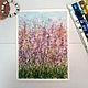 Meadow Painting Original Art Watercolor Wildflower Lavender Flower. Pictures. katbes. My Livemaster. Фото №4