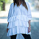 White, asymmetrical shirt for women - SH0214CT. Blouses. EUG fashion. Online shopping on My Livemaster.  Фото №2