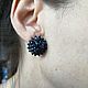 earrings: ' Round big with skirt ' blue sapphires. Earrings. Creative jewelry. My Livemaster. Фото №5