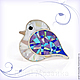 Brooch `Bird. Mosaic` ARIEL - Alena - Moscow MOSAIC Brooch with turquoise Brooch with charoite Brooch with pearl Brooch with pearl Brooch Mosaic from natural stones Bird
