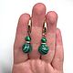 Серьги с малахитом. Серьги классические. Katerina Moroz accessories for you (katerinamoroz). Интернет-магазин Ярмарка Мастеров.  Фото №2