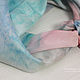 Платок батик из шелка Свежий ветер, мятно-розовый, 70х70см. Шарфы и снуды для детей. Мария Хабарова. Шарфы, платки. Ярмарка Мастеров.  Фото №5