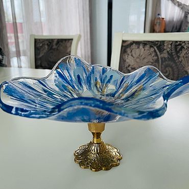 Посуда ручной работы. Ярмарка Мастеров - ручная работа Конфетница «Василёк». Handmade.