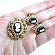 Set with cameos brooch and CORO clips. Vintage jewelry sets. 'Lady Charm'. My Livemaster. Фото №6