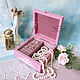 Casket for jewelry "Pink Tenderness". Box. Decoupage - decor. My Livemaster. Фото №4